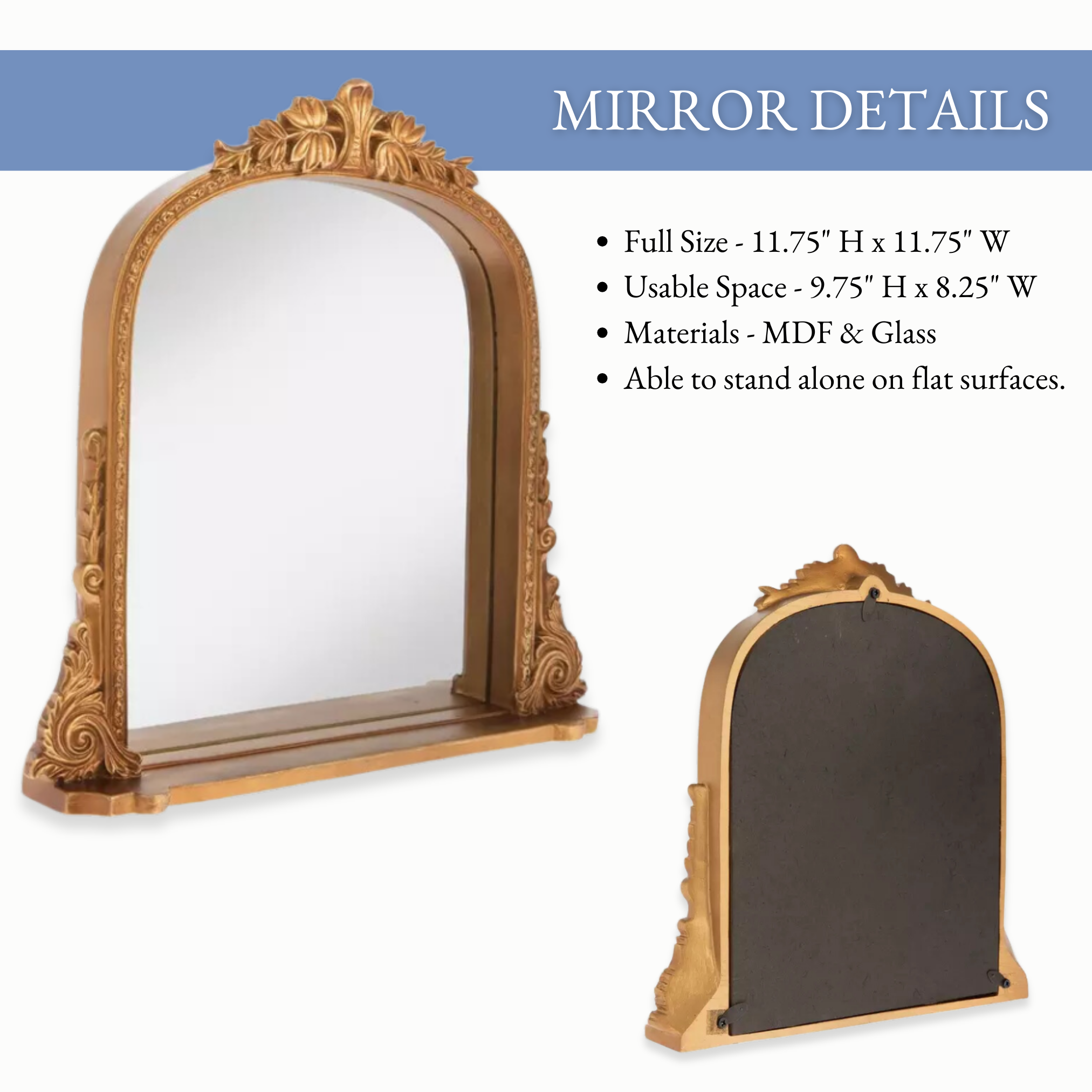 Wedding guest book mirror sign with decorative gold frame, perfect for elegant wedding decor.