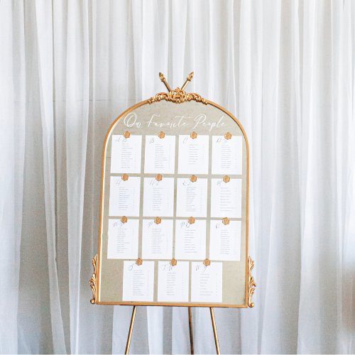 elegant wedding mirror sign bundle with customizable seating chart