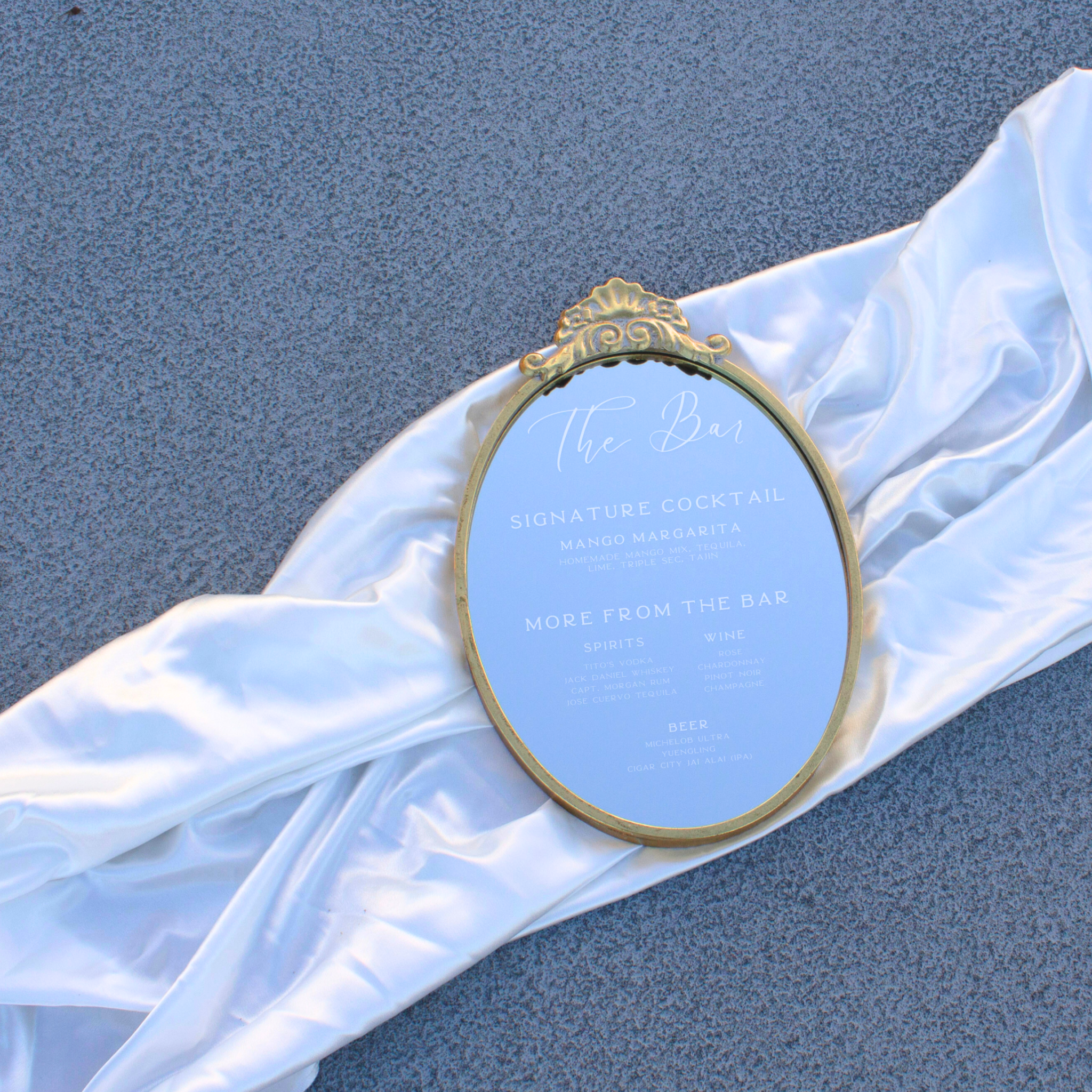 Elegant Gold Cocktail Mirror|Gold Cocktail Mirror |Magnolia Dreams LLC