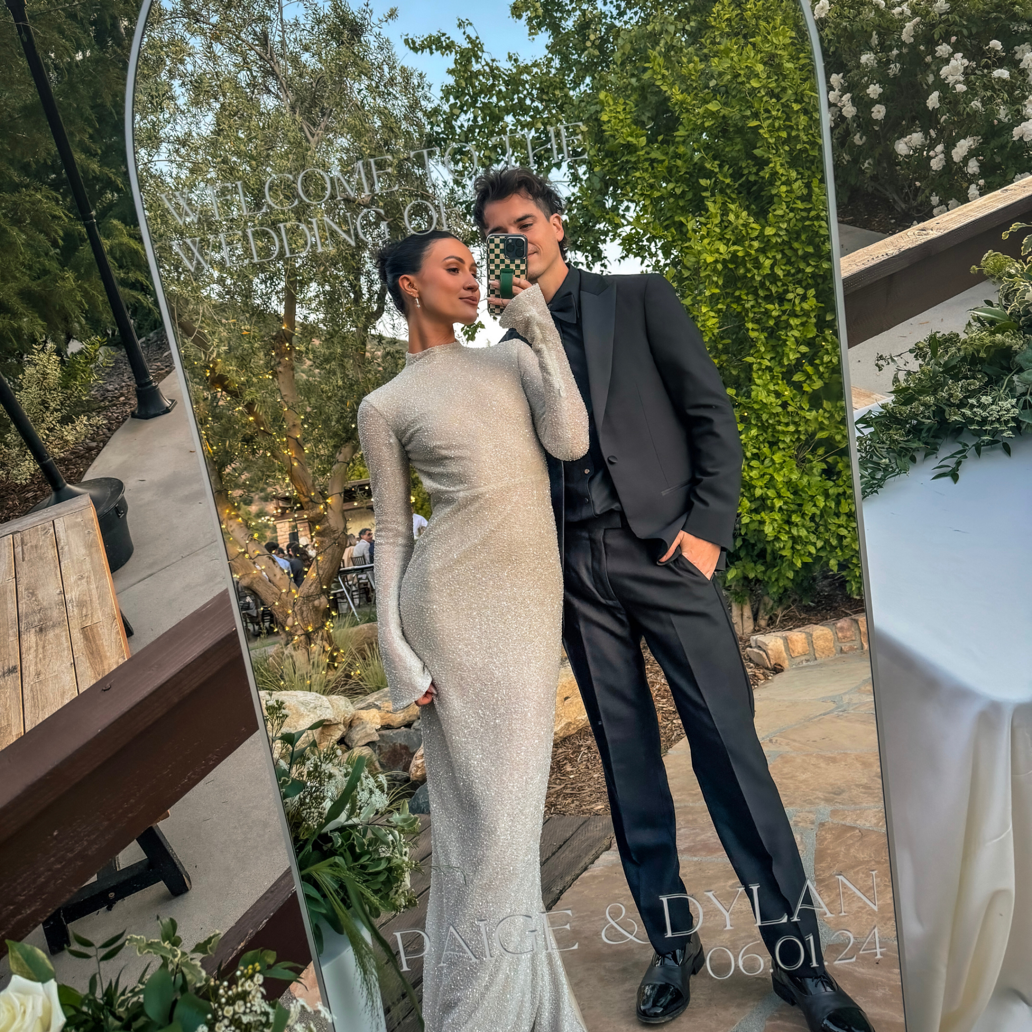 Wedding Ceremony Entrance | Elegant Mirror Sign | Magnolia Dreams LLC