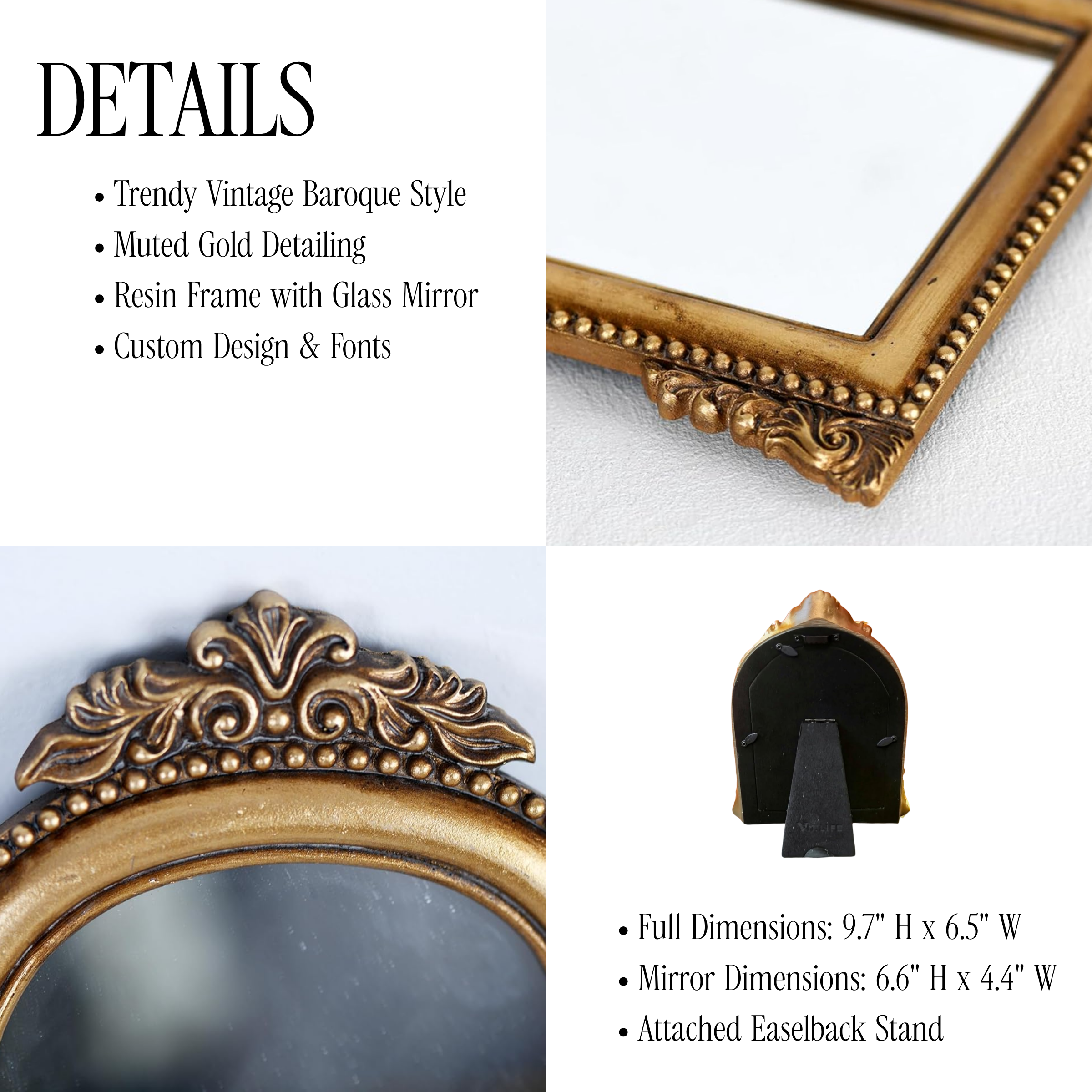 Table Number Mirrors in Vintage Bronze