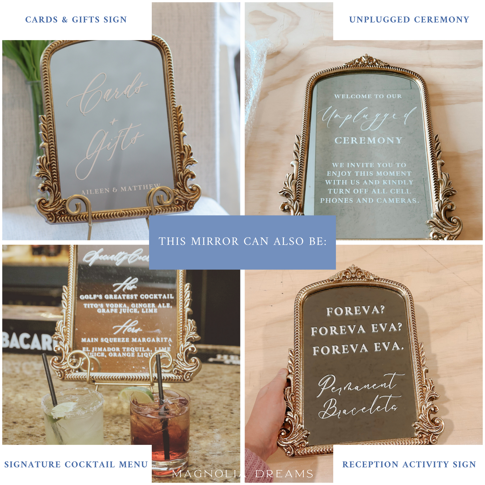 Elegant Guest Book Sign in Gold Frame with Multiple Uses for Weddings