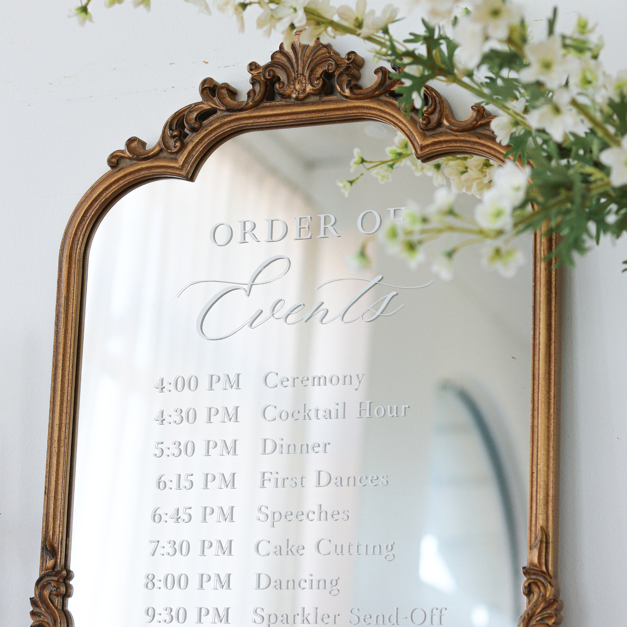 Order of Events Sign for Wedding