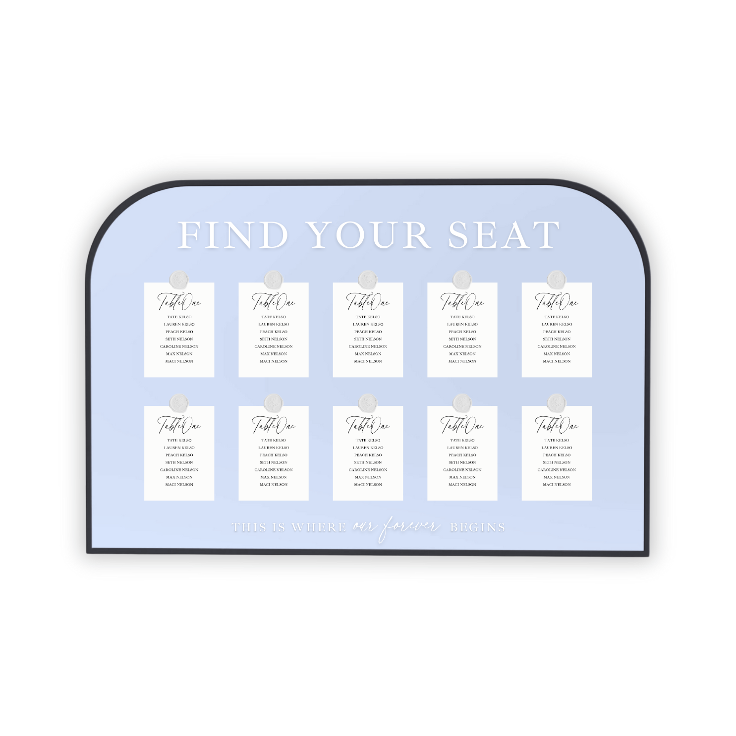 Large Seating Chart Mirror - Black
