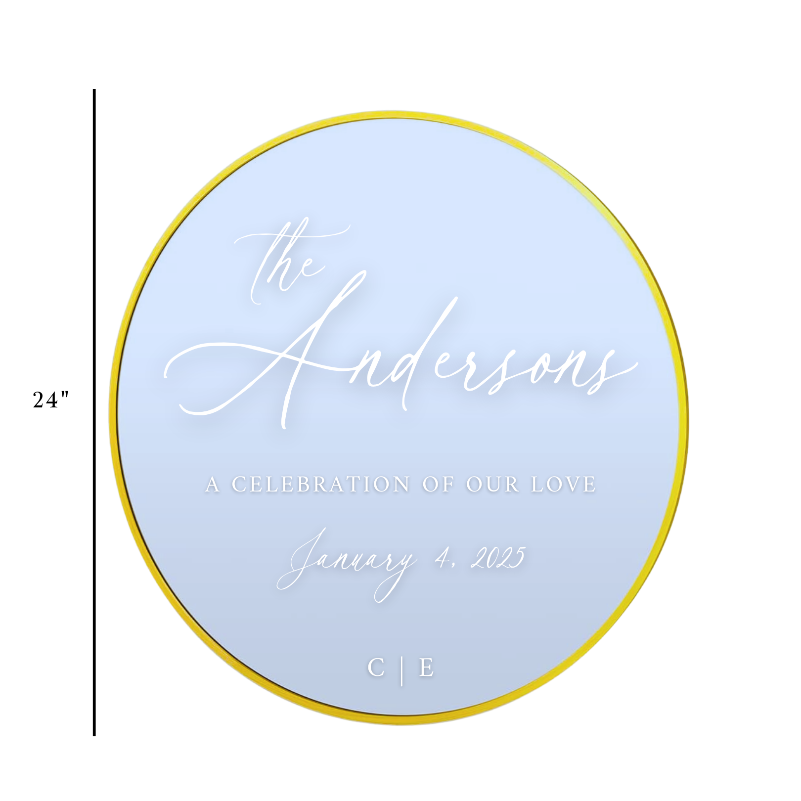 Round Wedding Mirror (Gold)