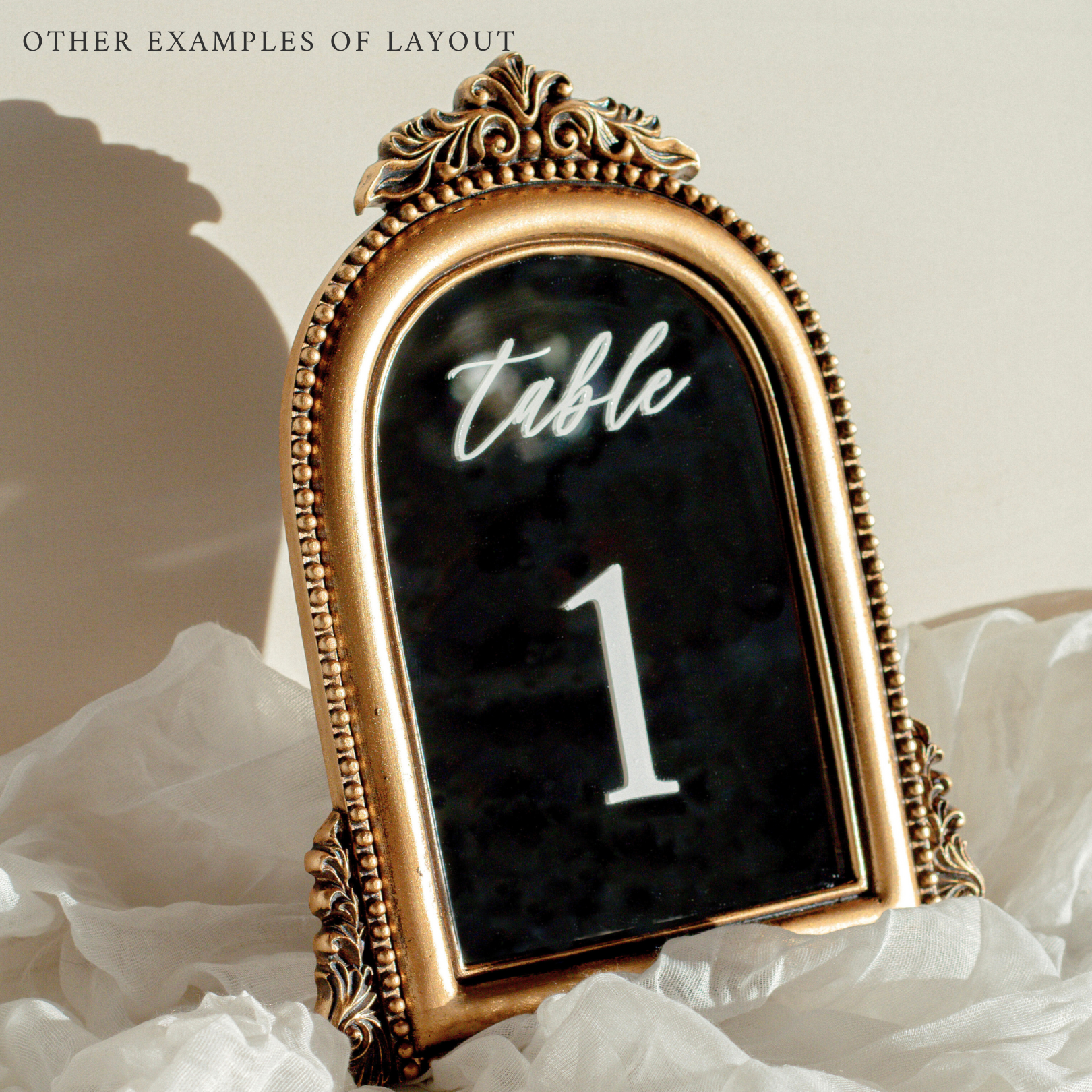 Table Number Mirrors for Wedding Receptions