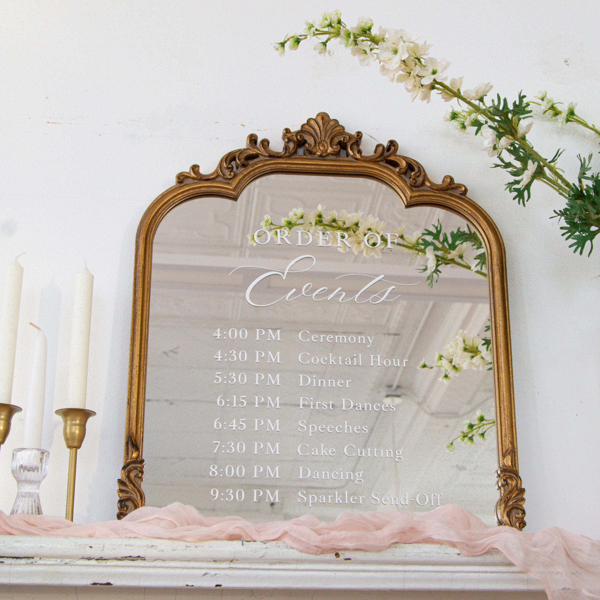 Order of Events Sign for Wedding