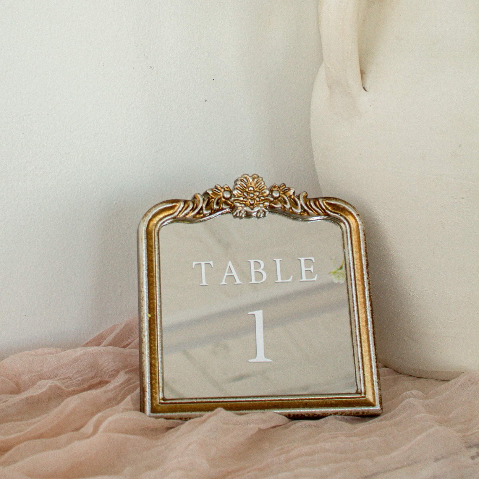 Table Number Mirrors for Wedding Receptions