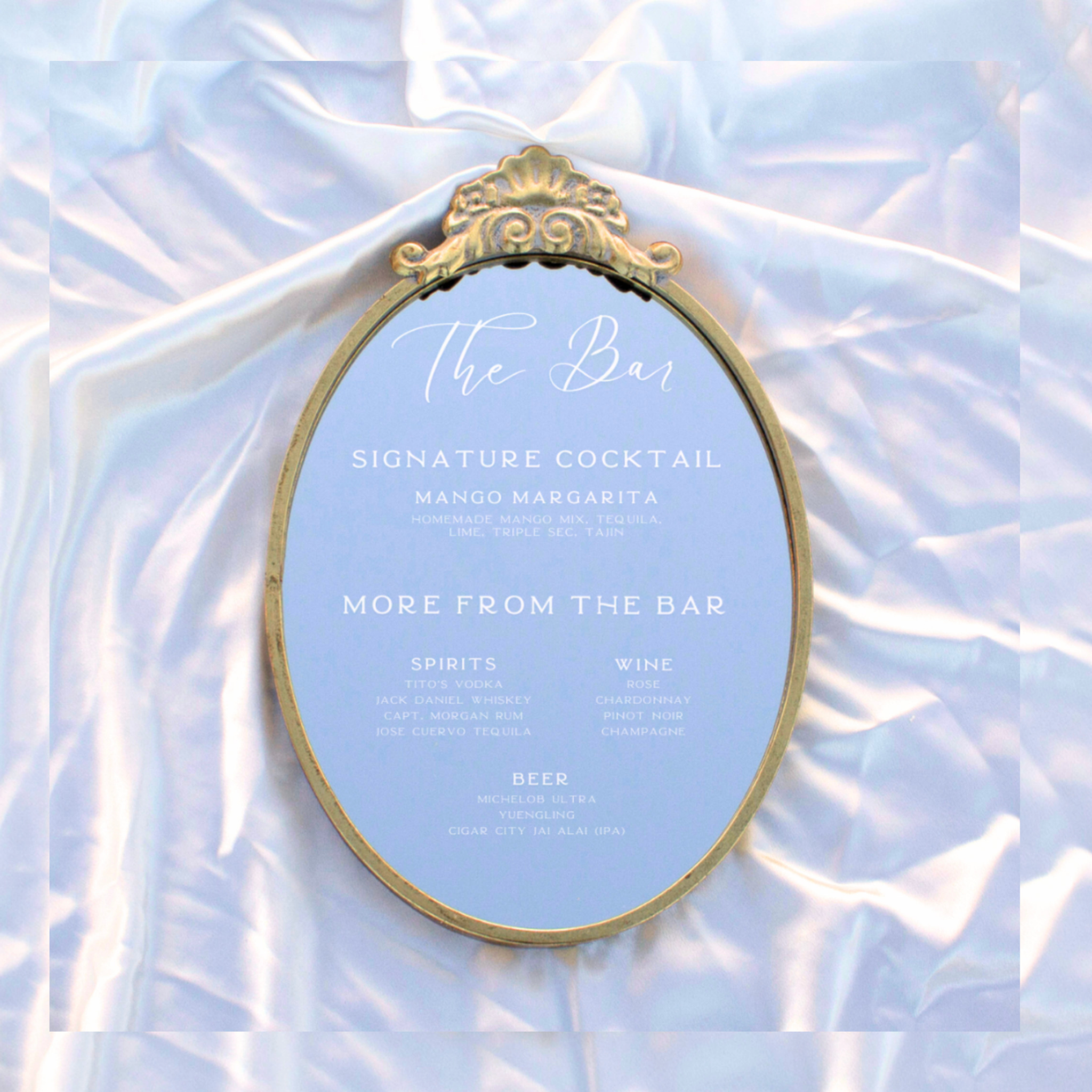 Elegant Gold Cocktail Mirror|Gold Cocktail Mirror |Magnolia Dreams LLC