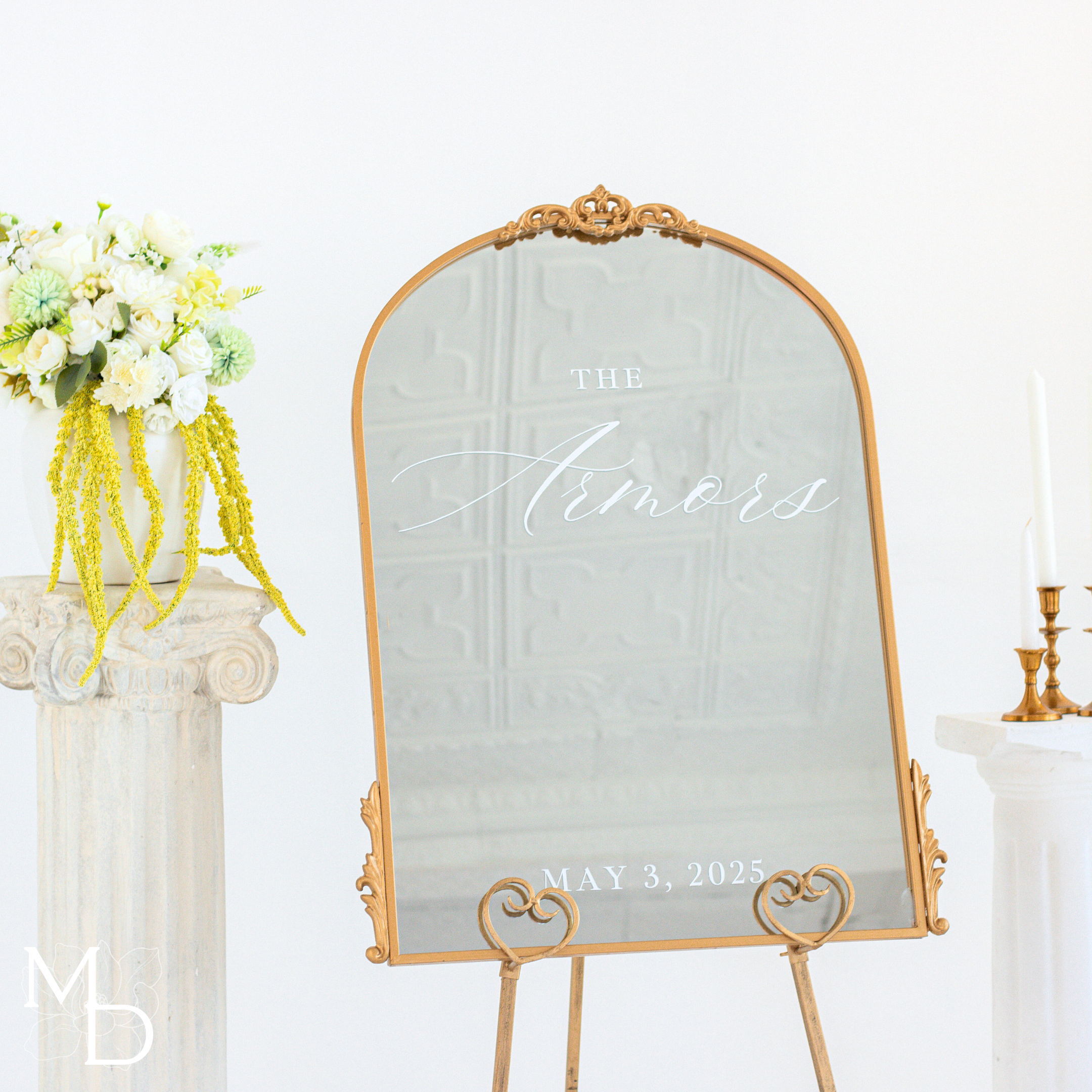 Wedding Welcome Mirror with Last Names