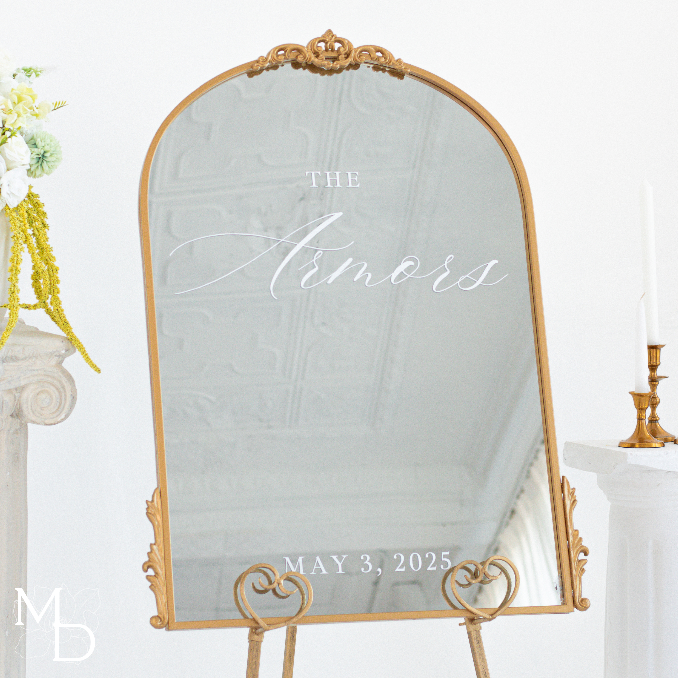 Wedding Welcome Mirror with Last Names