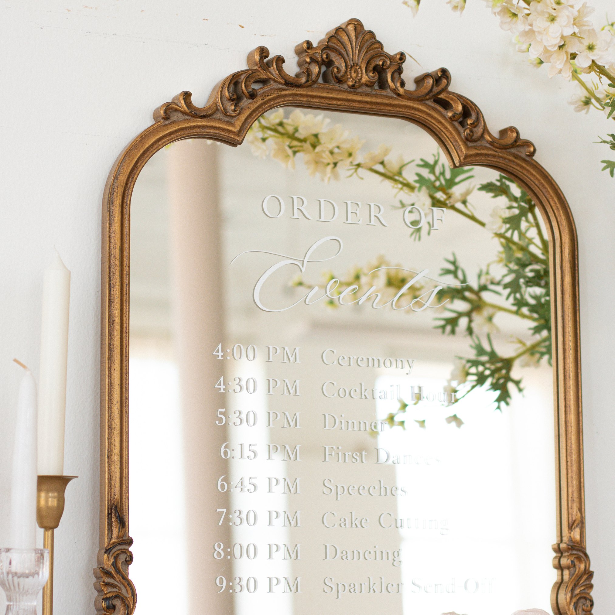 Order of Events Sign for Wedding