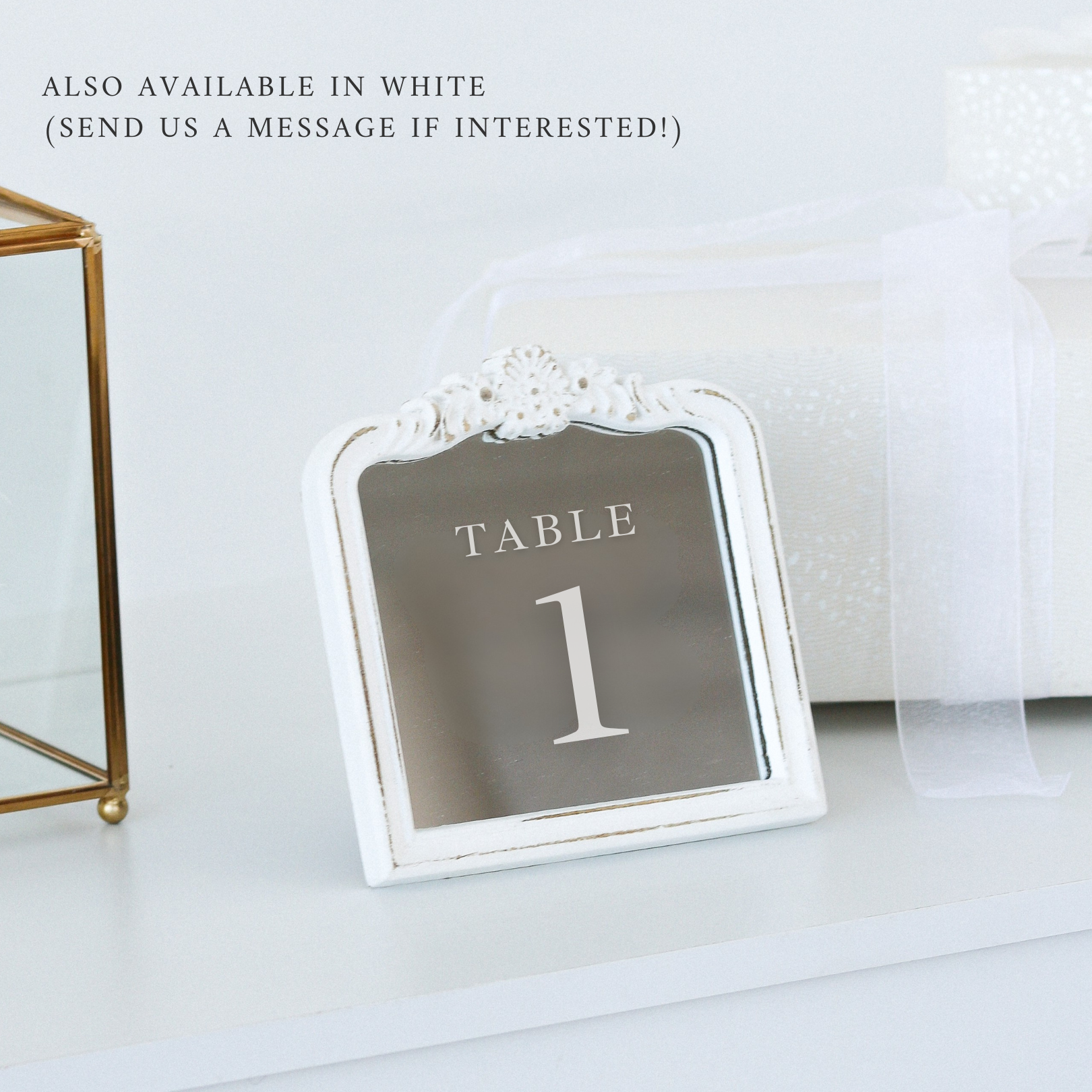 Table Number Mirrors for Wedding Receptions