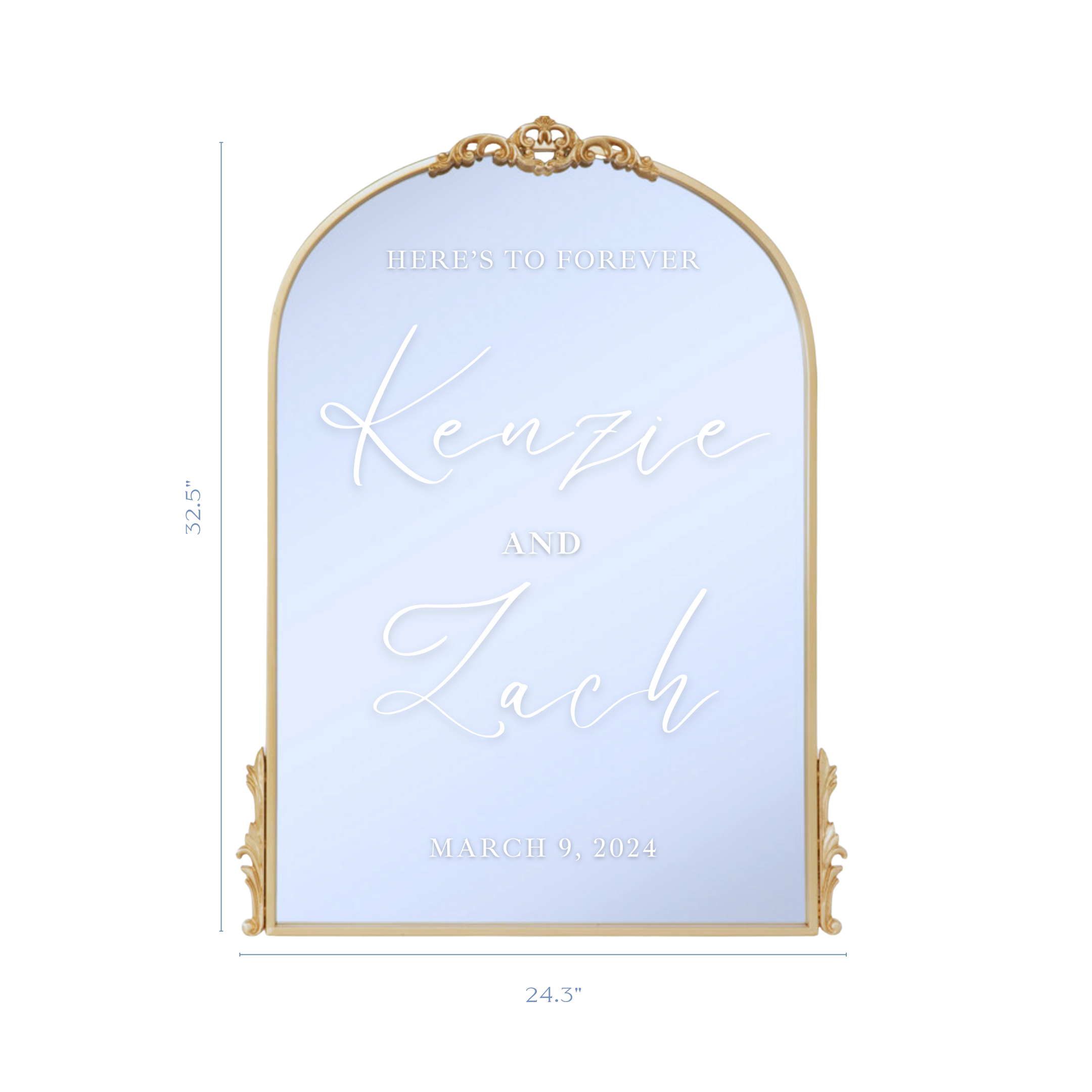 Wedding Welcome Mirror with Last Names