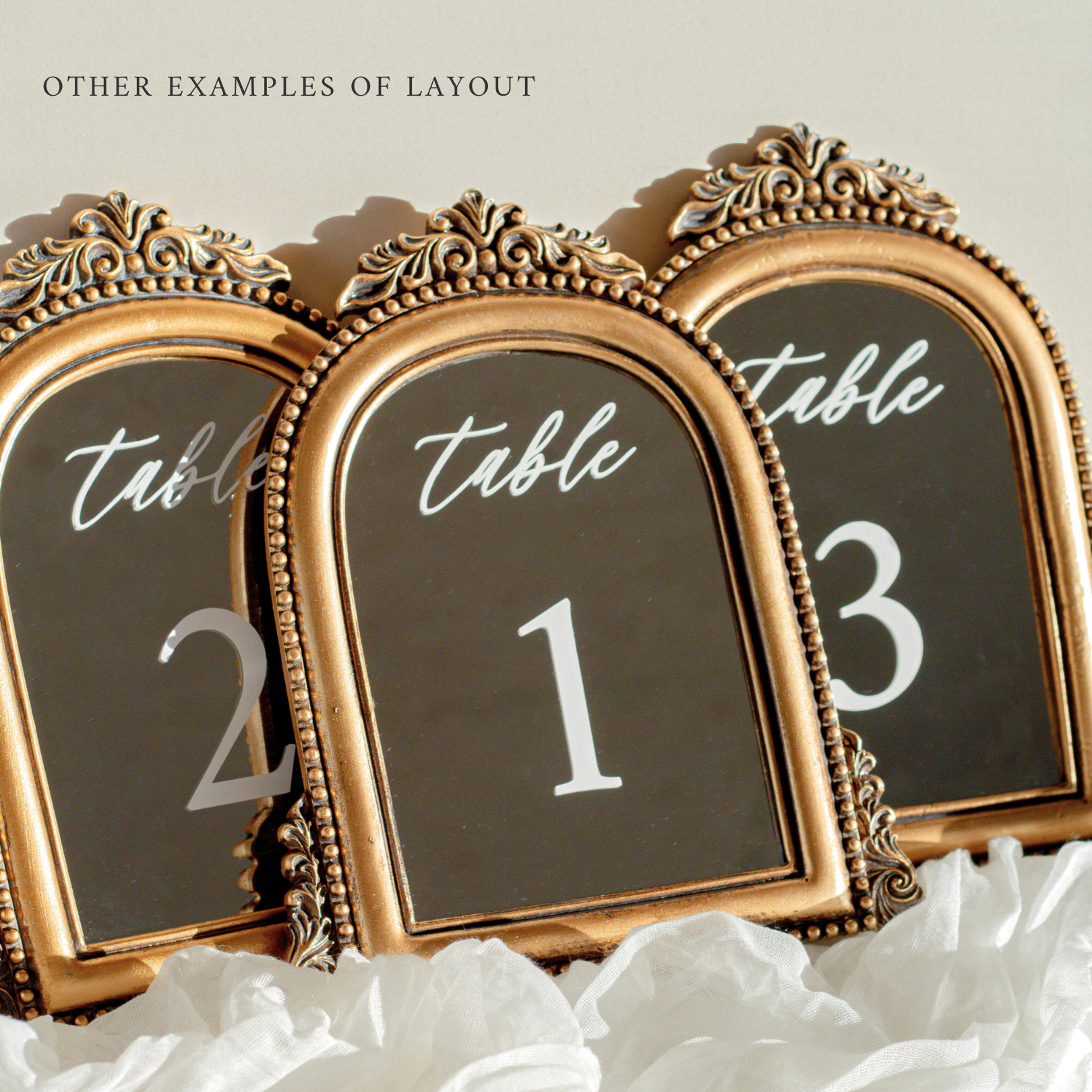 Table Number Mirrors for Wedding Receptions