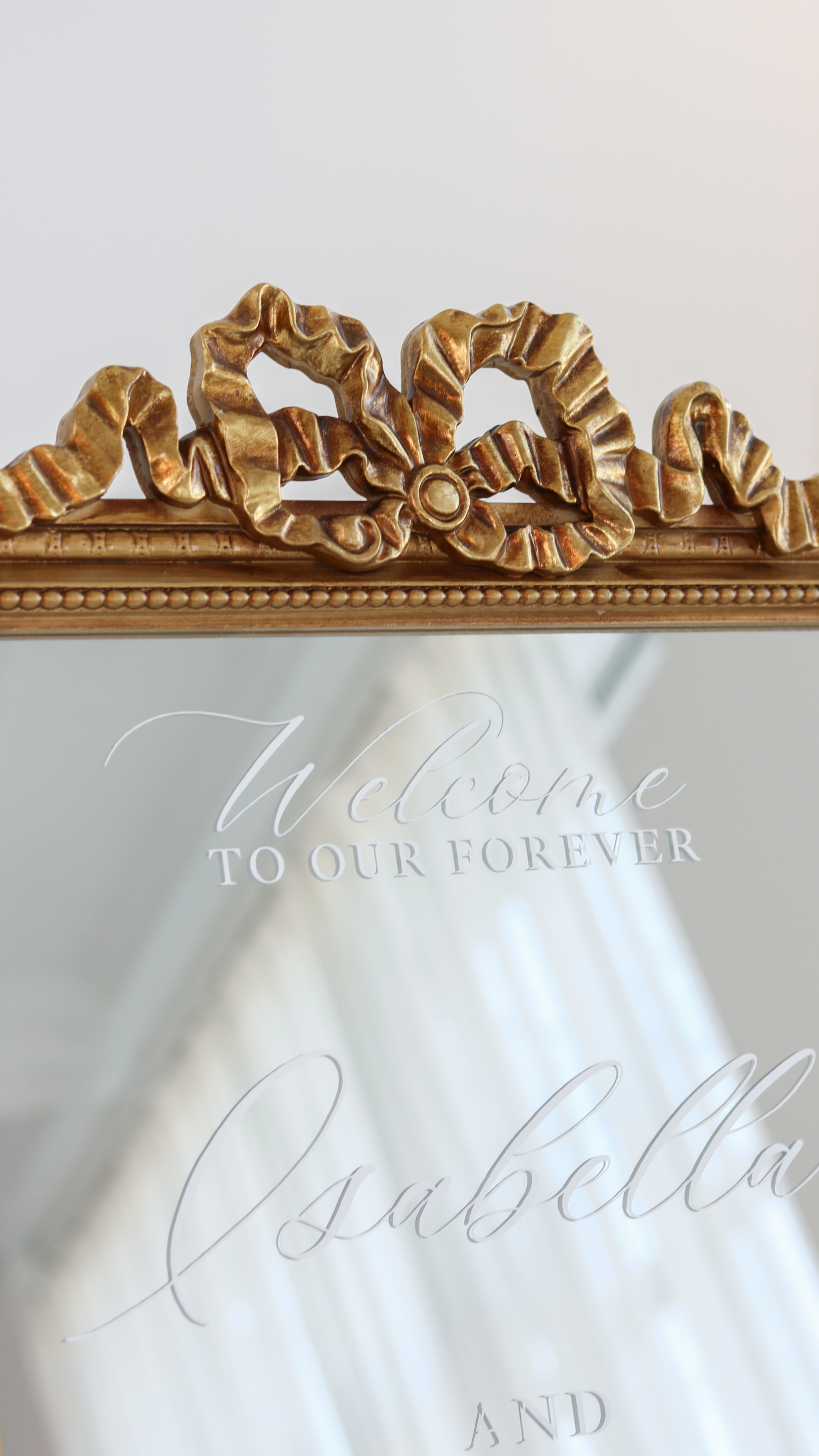 Wedding Welcome Mirror with Bow