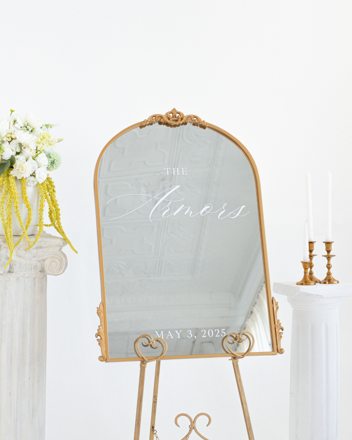 Wedding Welcome Mirror with Last Names