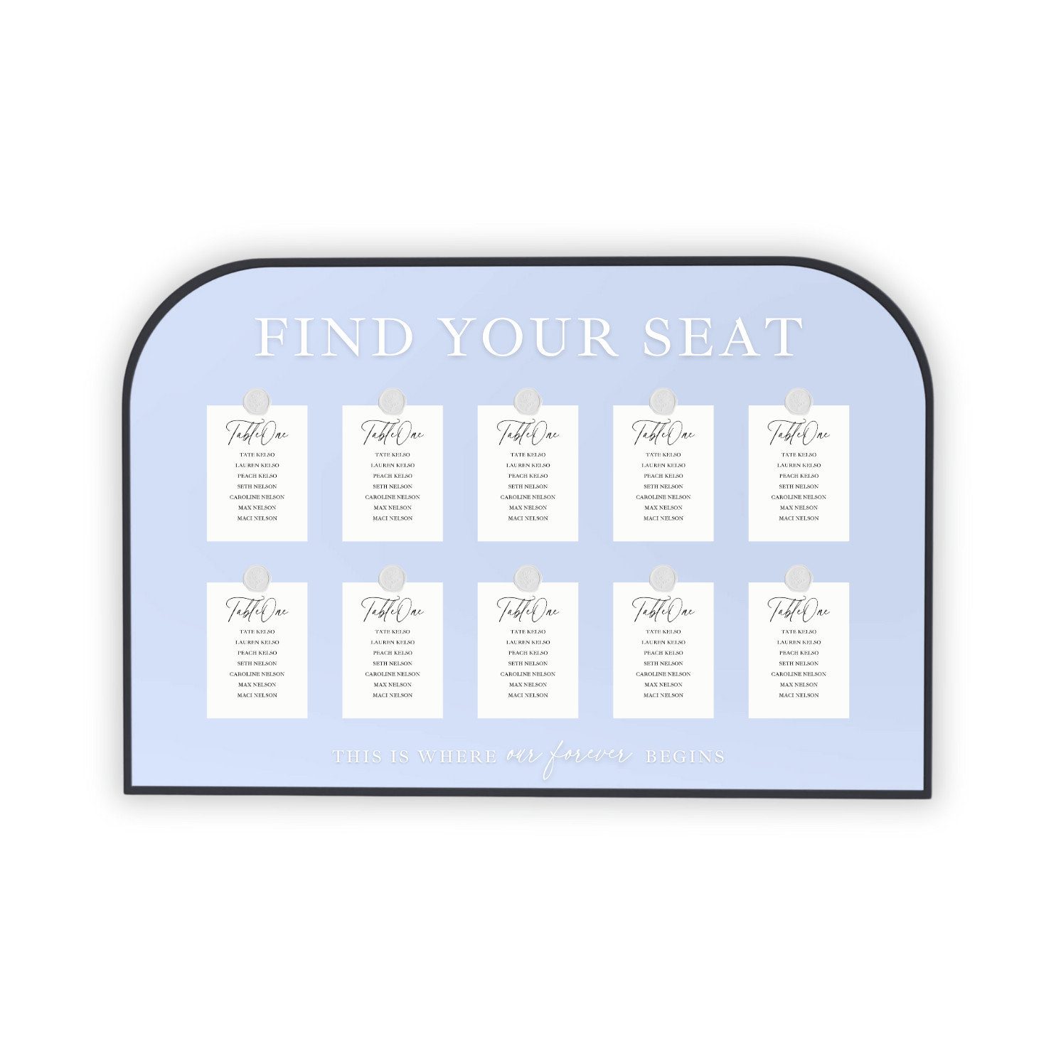 Large Seating Chart Mirror - Gold