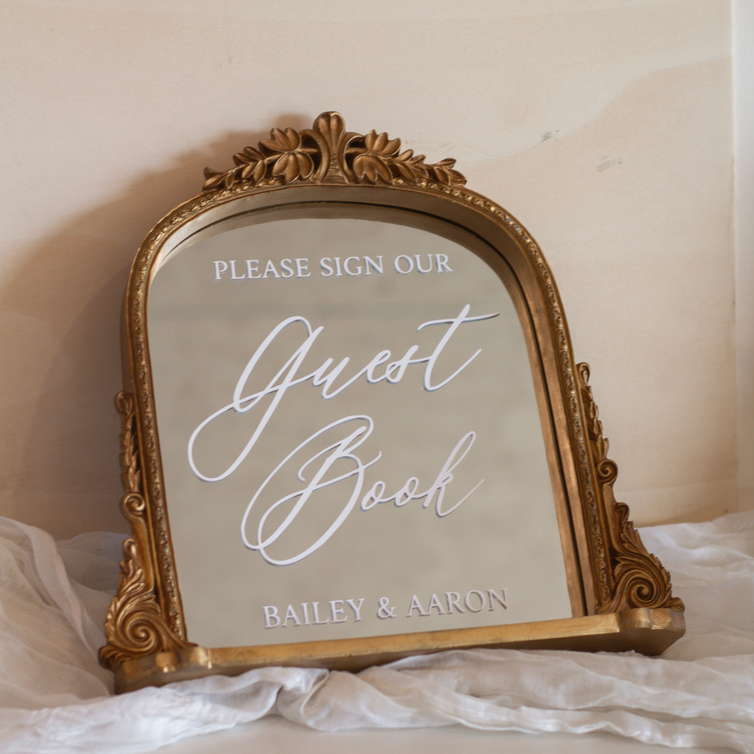 Free-Standing Gold Arch Small Mirror