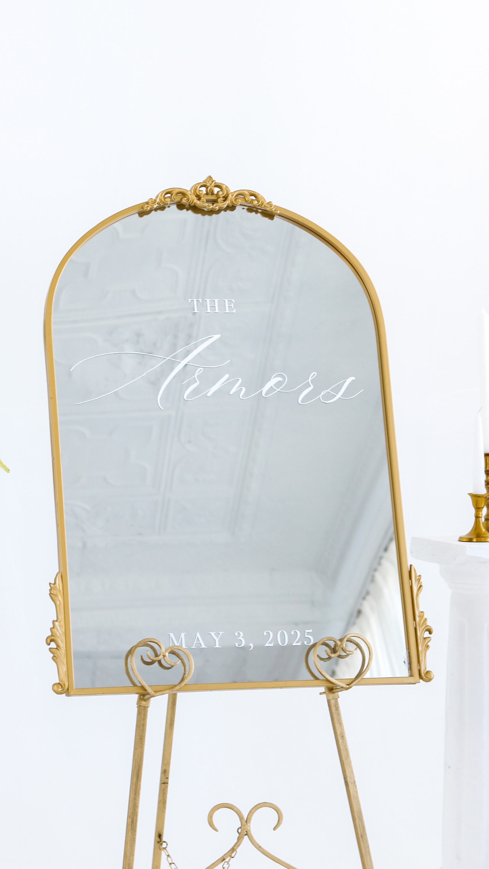 Wedding Welcome Mirror with Last Names